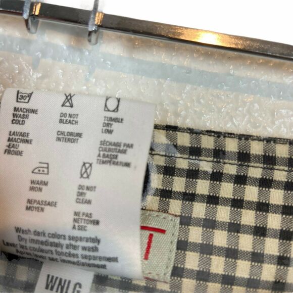 Esprit Flare Skirt Vintage Women Black Cream Gingham Rose Button Front Size XS S - Picture 6 of 13